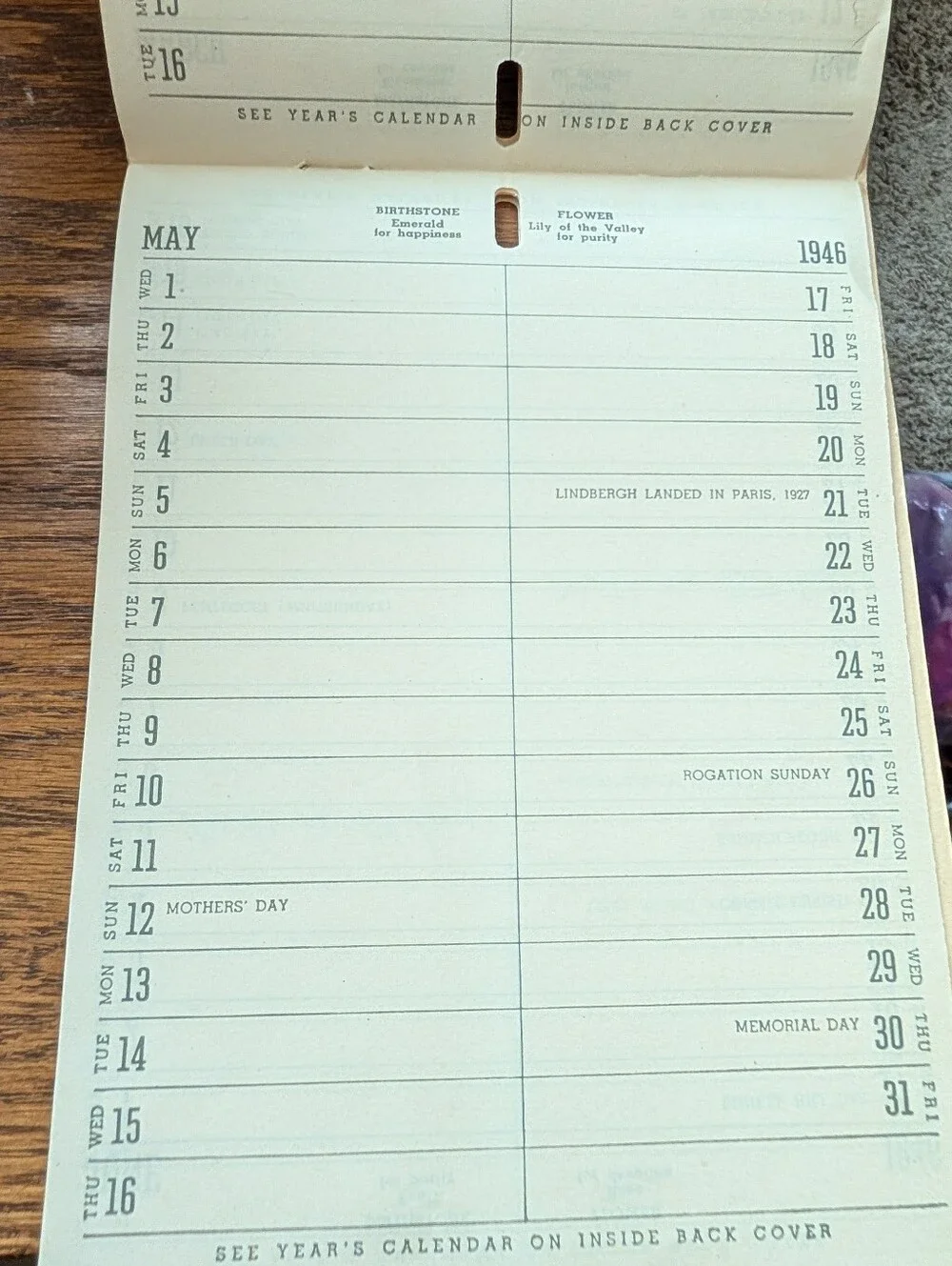 Vintage 1946 Calendar